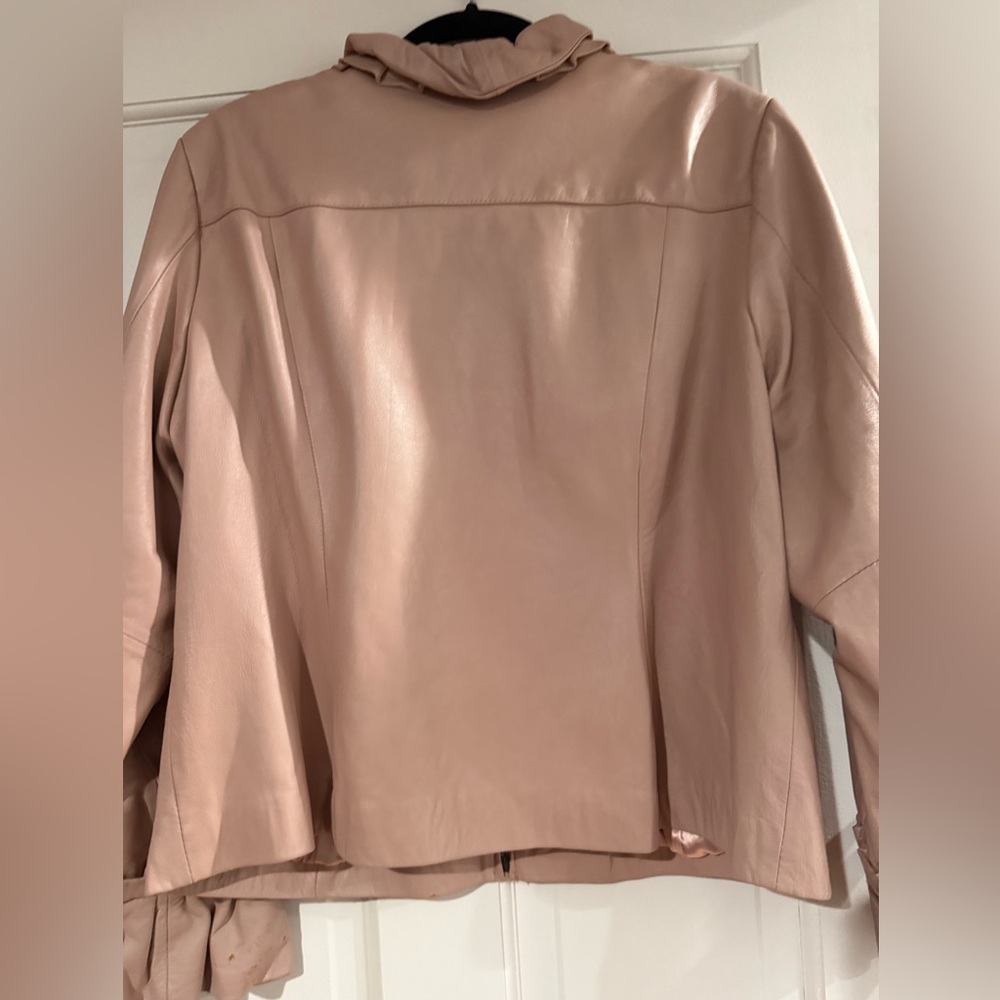 Pamela McCoy leather moto jacket -Dusty Rose - Picture 5 of 9